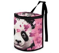 DWTJKMS Pink Panda Cotton Car Trash Can with Lid Large Capacity Hanging Auto Trash Bin Leak-Proof Waterproof Trash Bin Cars Must Haves Interior Accessories