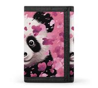 DWTJKMS Pink Panda Cotton Wallet Minimalist Mens Slim Trifold Wallets Modern Fashion Wallets Anti-Theft Wallet Holds Cards And Cash
