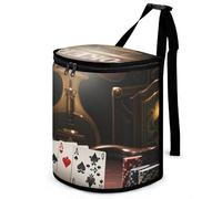 DWTJKMS Poker Tournament Car Trash Can with Lid Large Capacity Hanging Auto Trash Bin Leak-Proof Waterproof Trash Bin Cars Must Haves Interior Accessories