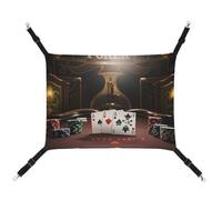 DWTJKMS Poker Tournament Cat Hammock Soft Sleeping Hammocks Adjustable Pet Hammock All Season Use for Cats, Ferret, Puppy, Rabbits, Small Animals (Classical)
