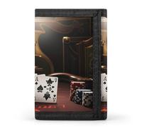DWTJKMS Poker Tournament Wallet Minimalist Mens Slim Trifold Wallets Modern Fashion Wallets Anti-Theft Wallet Holds Cards And Cash