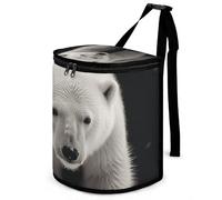 DWTJKMS Polar Bear Car Trash Can with Lid Large Capacity Hanging Auto Trash Bin Leak-Proof Waterproof Trash Bin Cars Must Haves Interior Accessories