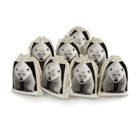 DWTJKMS Polar Bear Gift Pouches 8PCS Portable Small Drawstring Storage Bags Pouches Reusable Cotton Linen Bunches Pocket For Wedding, Travel, Office, Workout (Unisex)