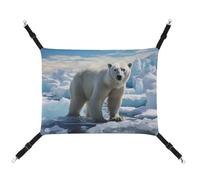 DWTJKMS Polar Bear Ice Cat Hammock Soft Sleeping Hammocks Adjustable Pet Hammock All Season Use for Cats, Ferret, Puppy, Rabbits, Small Animals (Classical)