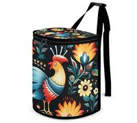 DWTJKMS Polish Folk Art Pattern Car Trash Can with Lid Large Capacity Hanging Auto Trash Bin Leak-Proof Waterproof Trash Bin Cars Must Haves Interior Accessories