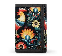 DWTJKMS Polish Folk Art Pattern Wallet Minimalist Mens Slim Trifold Wallets Modern Fashion Wallets Anti-Theft Wallet Holds Cards And Cash