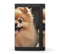 DWTJKMS Pomeranian Dog Wallet Minimalist Mens Slim Trifold Wallets Modern Fashion Wallets Anti-Theft Wallet Holds Cards And Cash
