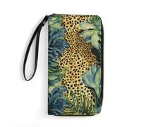 DWTJKMS Print Animal Leopard Print Jungle Long Wallet Slim PU Leather Wallets for Men Women Minimalist Wallet with Card Slots, white, 19.7x10.5cm