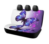 DWTJKMS Purple Butterfly Car Seat Cover, Car Non-Slip Protector for Back Seat, Durable Scratch Proof Universal Size Auto Seats Cover Fits Cars, Trucks and SUVs