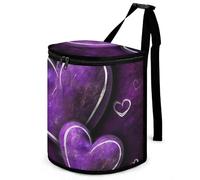 DWTJKMS Purple Hearts Car Trash Can with Lid Large Capacity Hanging Auto Trash Bin Leak-Proof Waterproof Trash Bin Cars Must Haves Interior Accessories