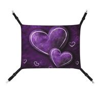 DWTJKMS Purple Hearts Cat Hammock Soft Sleeping Hammocks Adjustable Pet Hammock All Season Use for Cats, Ferret, Puppy, Rabbits, Small Animals (Classical)