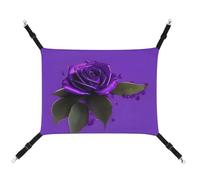 DWTJKMS Purple Rose Print Cat Hammock Soft Sleeping Hammocks Adjustable Pet Hammock All Season Use for Cats, Ferret, Puppy, Rabbits, Small Animals (Classical)