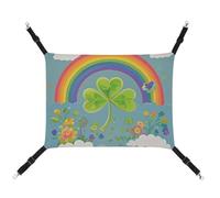DWTJKMS Rainbow Circle Shamrock Cat Hammock Soft Sleeping Hammocks Adjustable Pet Hammock All Season Use for Cats, Ferret, Puppy, Rabbits, Small Animals (Classical)