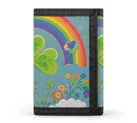 DWTJKMS Rainbow Circle Shamrock Wallet Minimalist Mens Slim Trifold Wallets Modern Fashion Wallets Anti-Theft Wallet Holds Cards And Cash