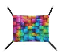 DWTJKMS Rainbow Color Plaid-png Cat Hammock Soft Sleeping Hammocks Adjustable Pet Hammock All Season Use for Cats, Ferret, Puppy, Rabbits, Small Animals (Classical)