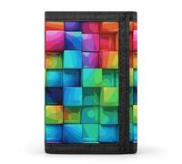 DWTJKMS Rainbow Color Plaid-png Wallet Minimalist Mens Slim Trifold Wallets Modern Fashion Wallets Anti-Theft Wallet Holds Cards And Cash