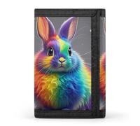 DWTJKMS Rainbow Rabbit Wallet Minimalist Mens Slim Trifold Wallets Modern Fashion Wallets Anti-Theft Wallet Holds Cards And Cash