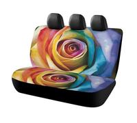 DWTJKMS Rainbow Rose Flower Car Seat Cover, Car Non-Slip Protector for Back Seat, Durable Scratch Proof Universal Size Auto Seats Cover Fits Cars, Trucks and SUVs