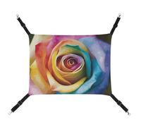 DWTJKMS Rainbow Rose Flower Cat Hammock Soft Sleeping Hammocks Adjustable Pet Hammock All Season Use for Cats, Ferret, Puppy, Rabbits, Small Animals (Classical)