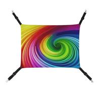 DWTJKMS Rainbow Spiral Cat Hammock Soft Sleeping Hammocks Adjustable Pet Hammock All Season Use for Cats, Ferret, Puppy, Rabbits, Small Animals (Classical)