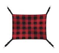 DWTJKMS Red Black Buffalo Check Plaid Cat Hammock Soft Sleeping Hammocks Adjustable Pet Hammock All Season Use for Cats, Ferret, Puppy, Rabbits, Small Animals (Classical)