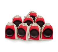 DWTJKMS Red Black Plate Gift Pouches 8PCS Portable Small Drawstring Storage Bags Pouches Reusable Cotton Linen Bunches Pocket For Wedding, Travel, Office, Workout (Unisex)