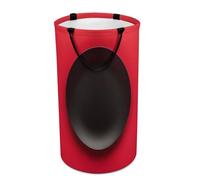 DWTJKMS Red Black Plate Laundry Basket, Collapsible Dirty Clothes Hamper with Easy Carry Handles, Large Storage Basket for Laundry Room Dorm, Family