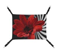 DWTJKMS Red Flower Cat Hammock Soft Sleeping Hammocks Adjustable Pet Hammock All Season Use for Cats, Ferret, Puppy, Rabbits, Small Animals (Classical)