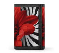DWTJKMS Red Flower Wallet Minimalist Mens Slim Trifold Wallets Modern Fashion Wallets Anti-Theft Wallet Holds Cards And Cash
