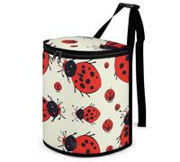 DWTJKMS Red Ladybug Car Trash Can with Lid Large Capacity Hanging Auto Trash Bin Leak-Proof Waterproof Trash Bin Cars Must Haves Interior Accessories