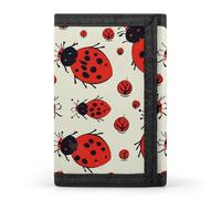 DWTJKMS Red Ladybug Wallet Minimalist Mens Slim Trifold Wallets Modern Fashion Wallets Anti-Theft Wallet Holds Cards And Cash