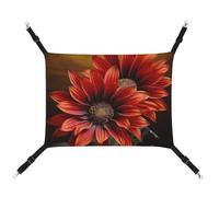 DWTJKMS Red Sunflower Cat Hammock Soft Sleeping Hammocks Adjustable Pet Hammock All Season Use for Cats, Ferret, Puppy, Rabbits, Small Animals (Classical)