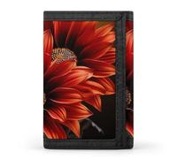 DWTJKMS Red Sunflower Wallet Minimalist Mens Slim Trifold Wallets Modern Fashion Wallets Anti-Theft Wallet Holds Cards And Cash