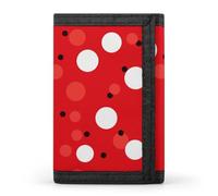 DWTJKMS Red White Polka Dot Wallet Minimalist Mens Slim Trifold Wallets Modern Fashion Wallets Anti-Theft Wallet Holds Cards And Cash