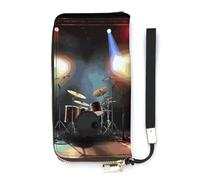 DWTJKMS Rock Band Stage Long Wallet Slim PU Leather Wallets for Men Women Minimalist Wallet with Card Slots, white, 20x10.5cm
