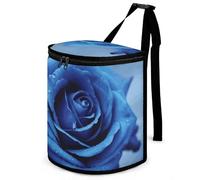 DWTJKMS Romantic Blue Rose Car Trash Can with Lid Large Capacity Hanging Auto Trash Bin Leak-Proof Waterproof Trash Bin Cars Must Haves Interior Accessories