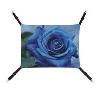 DWTJKMS Romantic Blue Rose Cat Hammock Soft Sleeping Hammocks Adjustable Pet Hammock All Season Use for Cats, Ferret, Puppy, Rabbits, Small Animals (Classical)