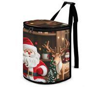 DWTJKMS Santa Claus Doll Reindeer Model Car Trash Can with Lid Large Capacity Hanging Auto Trash Bin Leak-Proof Waterproof Trash Bin Cars Must Haves Interior Accessories