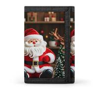 DWTJKMS Santa Claus Doll Reindeer Model Wallet Minimalist Mens Slim Trifold Wallets Modern Fashion Wallets Anti-Theft Wallet Holds Cards And Cash
