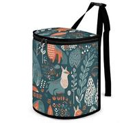 DWTJKMS Scandinavian Animals Car Trash Can with Lid Large Capacity Hanging Auto Trash Bin Leak-Proof Waterproof Trash Bin Cars Must Haves Interior Accessories