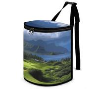 DWTJKMS Scenic Hawaii Golf Tropical Car Trash Can with Lid Large Capacity Hanging Auto Trash Bin Leak-Proof Waterproof Trash Bin Cars Must Haves Interior Accessories