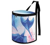 DWTJKMS Sea Animals Stingrays Car Trash Can with Lid Large Capacity Hanging Auto Trash Bin Leak-Proof Waterproof Trash Bin Cars Must Haves Interior Accessories