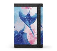 DWTJKMS Sea Animals Stingrays Wallet Minimalist Mens Slim Trifold Wallets Modern Fashion Wallets Anti-Theft Wallet Holds Cards And Cash