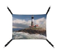 DWTJKMS Sea Lighthouse Cat Hammock Soft Sleeping Hammocks Adjustable Pet Hammock All Season Use for Cats, Ferret, Puppy, Rabbits, Small Animals (Classical)