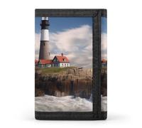 DWTJKMS Sea Lighthouse Wallet Minimalist Mens Slim Trifold Wallets Modern Fashion Wallets Anti-Theft Wallet Holds Cards And Cash