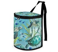 DWTJKMS Sea Turtle-Blue Car Trash Can with Lid Large Capacity Hanging Auto Trash Bin Leak-Proof Waterproof Trash Bin Cars Must Haves Interior Accessories