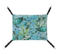 DWTJKMS Sea Turtle-Blue Cat Hammock Soft Sleeping Hammocks Adjustable Pet Hammock All Season Use for Cats, Ferret, Puppy, Rabbits, Small Animals (Classical)
