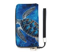 DWTJKMS Sea Turtle-Blue Long Wallet Slim PU Leather Wallets for Men Women Minimalist Wallet with Card Slots, white, 20x10.5cm