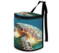 DWTJKMS Sea Turtle Car Trash Can with Lid Large Capacity Hanging Auto Trash Bin Leak-Proof Waterproof Trash Bin Cars Must Haves Interior Accessories
