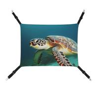 DWTJKMS Sea Turtle Cat Hammock Soft Sleeping Hammocks Adjustable Pet Hammock All Season Use for Cats, Ferret, Puppy, Rabbits, Small Animals (Classical)